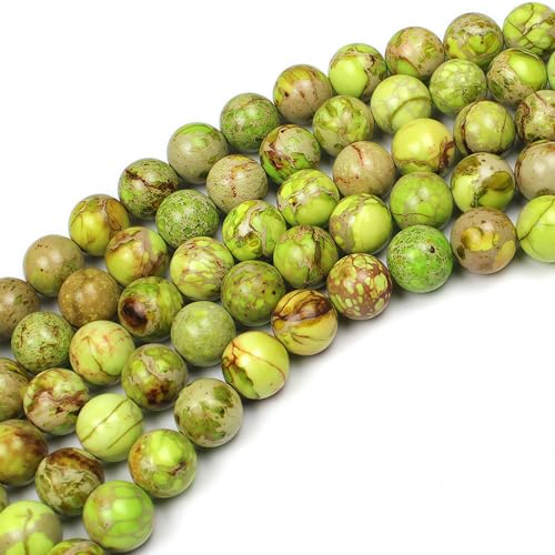 MJDCB 4mm Fruit Green Imperial Jasper Gemstone Beads Round Loose Stone Bead for Jewelry Making Bracelets Necklaces - color: Fruit Green Imperial Jasper, size: 4mm
