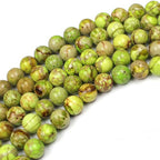 MJDCB 10mm Fruit Green Imperial Jasper Gemstone Beads Round Loose Stone Bead for Jewelry Making Bracelets Necklaces - color: Fruit Green Imperial Jasper, size: 10mm