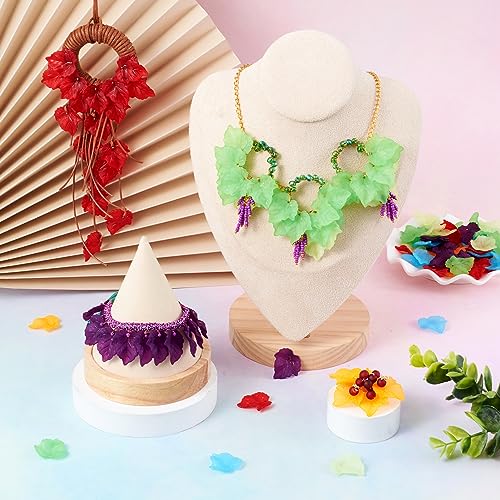 Crafans 100Pcs Orange Acrylic Leaf Charms Maple Leaves Pendants Beads Plant Petal Leaf Beads Spring Charms for Fall Autumn Crafts DIY Jewelry Making Supplies - color: Orange