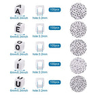 FASHEWELRY 500Pcs Vowel Cube Acrylic Letter Beads 6x6mm White A/E/I/O/U Initial Alphabet Beads for DIY Bracelet Necklace Jewelry Making - color: 00-A/E/I/O/U, size: 6x6x6mm