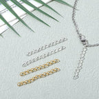 200Pcs Necklace Chain Extender for Jewelry Making 5cm Tail Extender Chain Silver and Gold Extension Tails Removable Stainless Steel Extension Chains for Necklace, Bracelet, Key Chains, Anklets