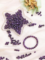 Jovivi 8mm Amethyst Gemstone Beads for Jewelry Making, 96pcs Energy Healing Crystals, Polished Round Smooth Stone Beads - color: Amethyst