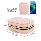 Teamoy Mini Jewelry Travel Case, Storage Organizer Bag for Earrings, Necklace, Rings, Misty Rose - color: Misty Rose