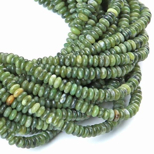 2x4MM 150PCS Chinese Green Jade Tube Rondelle Abacus Disk Spacer Loose Beads for Jewelry Making - color: Chinese Green Jade, size: 2x4mm abacus-shaped