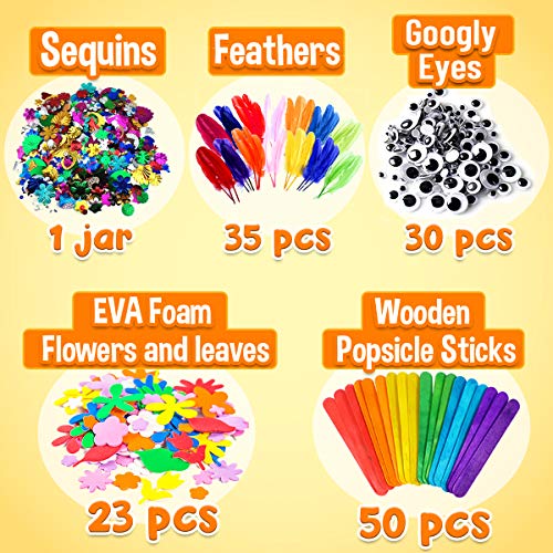 Goody King Arts and Crafts Supplies for Kids - All in One Kid Crafts Toddler Activities Kids School Supplies Age 4 5 6 7 8 Years Old Craft Art Supply Kit Kindergarten Homeschool - size: Medium