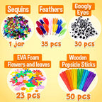 Goody King Arts and Crafts Supplies for Kids - All in One Kid Crafts Toddler Activities Kids School Supplies Age 4 5 6 7 8 Years Old Craft Art Supply Kit Kindergarten Homeschool - size: Medium