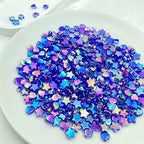 450 Pcs Acrylic Crystal Beads - AB, Star, Heart Shapes for Jewelry Making - DIY Bracelet, Necklace, Earrings (Sapphire Blue) - color: Sapphire Blue