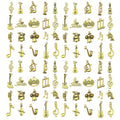 WOCRAFT 60pcs Antique Gold Music Bracelet Charms for Jewelry Making Sets DIY Necklace Bracelet Keychain Crafting Charms Kit Craft Supplies (SN894) - color: Antique Gold, size: Music Charms