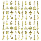 WOCRAFT 60pcs Antique Gold Music Bracelet Charms for Jewelry Making Sets DIY Necklace Bracelet Keychain Crafting Charms Kit Craft Supplies (SN894) - color: Antique Gold, size: Music Charms