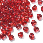 UR URLIFEHALL 100 Pcs Handmade Lampwork Glass Heart Beads Love Red Heart Shape Crystal Spacer Beads for DIY Jewelry Making Crafts - color: 100pcs-6x6.5x4.7mm-red heart beads