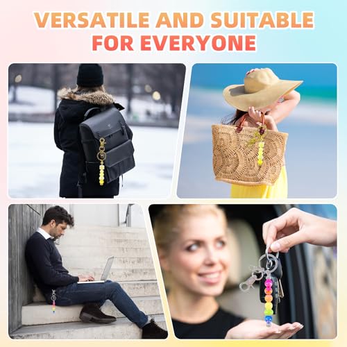 24Pcs Beadable Keychains Bars bulk - 12 Gold & Silver DIY Metal Beaded Keychain Making Kit + 12 Bags Included, Bead Keychain Supplies,Blank Key Chain, Perfect for Women, Men, Birthday Gift - color: Gold + Silver, size: 12