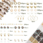 Xylise 6mm/8mm Crackle Glass Beads Bracelet Making Kit Crystal Glass Beads Jewelry Making Kit, Friendship Bracelet kit for DIY Crafts Gifts - color: Two-tone brown