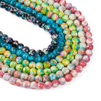 8mm Turquoise Beads Strands Dyed Gemstone Round Loose Spacer Beads 6 Colors for DIY Bracelet Earring Necklace Jewelry Making (6 Strands) - color: Mixed Color-Round