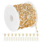 UMAOKANG 5 Meters Stainless Steel Jewelry Chain Enamel Chain for Jewelry Making Gold Plated Chain with Jump Rings and Lobster Clasps - color: Gold-White