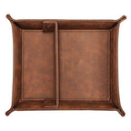 SITHON Valet Tray Desktop Storage Organizer, Removable 2 Compartments Catchall Tray Bedside Vanity Nightstand Caddy Holder Desk Storage Plate, Valentine's Day Gift, Brown - color: Brown