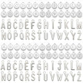 208Pcs/8 Sets Silver Letter Charms A-Z Alphabet Metal Initial Charms kit for Jewelry Making DIY Bracelets Necklaces and keychain making - color: Silver