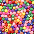 8mm Acrylic Beads 600pcs Round Letter Bead Multicolor Spacer Bubble Beads Plastic Crafts Bead for DIY Necklaces Bracelets Earrings Jewelry Making (Letters) - color: rose pink&green&blue