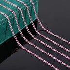 YOUBEIYEE 2 Meters Silver Plated Chain for Jewelry Making Pink Enamel Chain Roll Brass Chains Bulk with Jump Rings and Lobster Clasps - color: Pink Silver