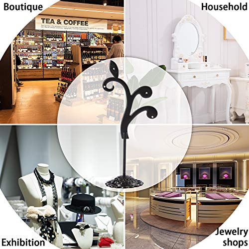 Black Earring Stand Detachable Metal Earring Display Storage Rack for Photography Jewelry Props Show Closet Retail Store Display 3 Pcs, Vine Shape