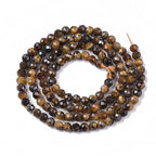 LiQunSweet 130 Pcs 3mm Natural Tiger Eye Beads Strands Faceted Round Small Loose Crystal Gemstone Bead Spacer for DIY Craft Project Supplies - color: Natural Tiger Eye Beads_3mm