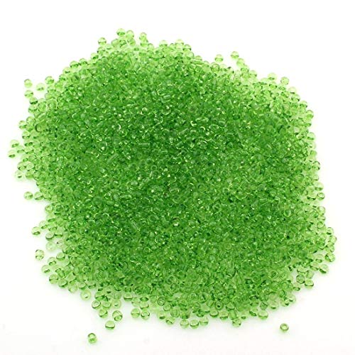 Perlin Glass Seed Beads 2mm 11/0 Round Mini Small Pony Beads 6500pcs for Making Earrings Bracelets Pendants Waist Jewelry DIY Handmade Transparent Color Kit (Light Green) - color: Light Green
