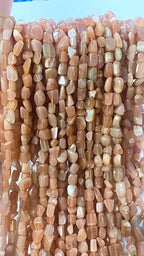 6-8mm Natural Sunstone Nuggets Oval Free Tumbled Pebble Semi Precious Gemstone Loose Stone Beads Approx 15.5 inch for DIY Jewelry Making - color: Sunstone