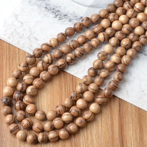 8mm Massive Beads Natural Wooden Round Loose Beads Jewelry Making with Thread 200 PCS(Aquilaria Crassna, 8mm) - color: Aquilaria Crassna, size: 8mm