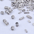 BronaGrand 100g (about 250-400pcs) Antique Silver Column Spacer Beads Bracelet Charms Necklace Pendants Jewelry Findings Accessories for Bracelet Necklace Jewelry Making - color: Antique Silver