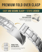 MagnetRX® 3X Strength Mens Magnetic Bracelet – Titanium Magnetic Bracelets for Men – Premium Fold–over Clasp & Adjustable Length with Sizing Tool & Gift Box (Silver) - color: Silver (3X Strength)