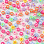 200pcs Colorful Flower Beads Rainbow Daisy Flower Beads Acrylic Beads for Jewelry Making Handmade DIY Bracelet, Charms Keychain Craft Supplies (Daisy) - color: rainbow flower