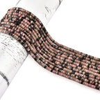 300pcs Natural Rhodonite Heishi Spacer Beads 2x4mm Genuine Real Disc Stone Beading DIY Charm Smooth Loose Gemstone Beads for Jewelry Making Bracelets Necklaces Earrings Crafts - color: Black Rhodonite