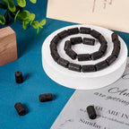 Craftdady 25Pcs Natural Black Lava Stone Beads Column Tube Volcanic Rock Gemstone Loose Beads Energy Healing Chakra Beads for Jewelry Craft Essential Oil Bracelet Necklace - color: Black, 14-15mm