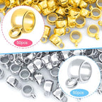Joez Wonderful Links Bail Beads, Hypoallergenic Alloy Column Spacer Beads - color: 50 Gold, 50 Silver