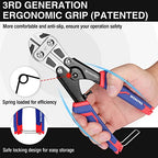 WORKPRO Mini Bolt Cutter 8-inch, Spring Loaded Wire Cutters Heavy Duty with Soft Anti-slip Handle, Small Bolt Cutter, Wire Cable Cutter, Spring Snips Clippers (Upgrade Grip) - size: 8-inch/210mm, style: Upgraded Handle