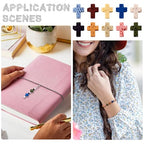 40Pcs Cross Beads for Jewelry Making Cross Lava Rock Stone Beads Small Gemstone Volcanic Lava Rock Bead Gemstone Crucifix Bracelet Charms for Women Men Bracelet Jewelry Making - color: Lava Rock-Multicolor