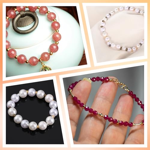 300 Pcs Crimp Beads for Jewelry Making, 4mm Multi-Color Alloy Crimp Bead Knot Covers, Semicircular Bead Crimps Tubes for DIY Bracelet Necklace Jewelry Supplies
