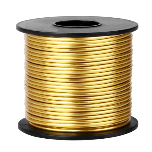 Aluminum Craft Wire, 95 Feet 2.0mm/ 14 Gauge Light Gold Bendable Soft Metal Aluminum Wire Roll Bulk for DIY Crafts Sculpting Jewelry Making - color: Light Gold, size: 14 Gauge