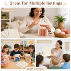 Minatee 36 Pcs Beginners Wooden Loom Notched Weaving Loom Basket Weaving Tools for Kids Adult Art Craft Activity Jewelry Motor Skills Crochet Knitting Sewing Teaching Educational, 6 x 9 in