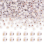FASHEWELRY 500Pcs White Golden Letter Beads 4.5mm Square Alphabet Beads Acrylic Cube Letter F Beads for Friendship Bracelet Necklace Keychains Jewelry Making - color: Letter F