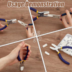 FINGERINSPIRE 48 PCS Plastic Flat Nose Plier Replacement Tips White Replacement Jaws for Flat Nose Pliers Plastic Plier Replacement Covers for Nylon Jaw Pliers Jewelry Pliers Tool Replace Accessories