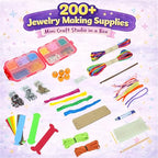 Butterfly EduFields Bracelet Making Kit for Girls Ages 8-14 | 25+ DIY Bracelets, 8 Craft Styles, Storybook | DIY Jewelry Craft Kit for Girls with 200+ Pieces, Beads, Loom, Charms, Threads, Clay, Gems