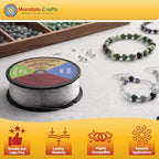 Mandala Crafts Very Strong 0.7mm Elastic String for Jewelry Making - 98 FT Heavy Duty Round Stretchy Clear String Jewelry Fiber Elastic Cord Spool for Decorative Threading Applications - size: 0.7mm 30M 98 Feet