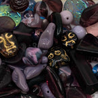1.4oz (40g) Variative Mix of Pressed Czech Glass Beads, Purple - color: G4 Purple
