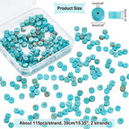 arricraft 2 Strands Natural Turquoise Beads, 6mm Flat Round Heishi Beads Disc Turquoise Gemstone Loose Beads for Bracelets Necklaces Earring Jewelry Making - size: 6x3mm