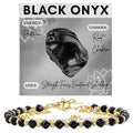 Farfume Crystal Bracelet Beaded Bracelets 4mm Natural Stone Beads Gemstone Handmade Jewelry Valentine's Day Gifts - color: Black Onyx-Strength & Focus