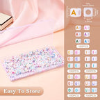 KISSITTY 500pcs 6mm Cube Acrylic Vowel Letter Beads Mix Color for DIY Jewelry Making