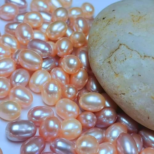 50 Pcs Natural Pearl Beads for Jewelry Making AAA 8-9 mm No Holes Natural Genuine Real Freshwater Cultured Pearl Oval Pearls Beads Loose Gemstone Bead Crafts Gift for Women,DIY Gifts. - color: 8-9 mm no holes.