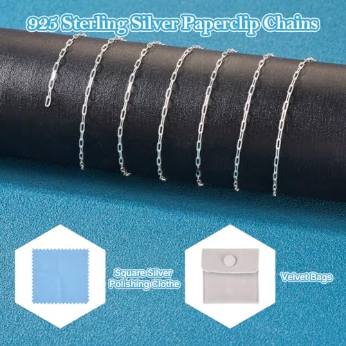 Elecrelive 3.28 Ft 925 Sterling Silver Paperclip Chains 1.7mm Soldered Oval Link Chains Permanent Jewelry for Women's Trendy Layering Necklace Bracelet Making - color: Sterling Silver