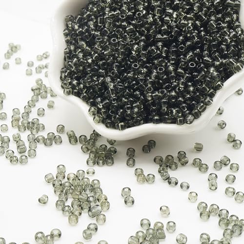 Gray Glass Seed Beads 5000 Pcs, 3mm Small Craft Pony Beads Bulk for Bracelets, DIY Necklace Ring Waist Chain - color: Gray
