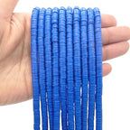 10 Strands Blue Clay Beads for Friendship Bracelets, Heishi Beads for Bracelet Stack, Flat Spacers for Jewelry Making (Royal Blue) - color: Royal Blue